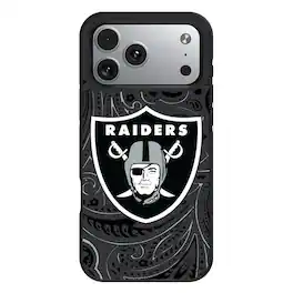 Keyscaper - NFL - Las Vegas Raiders Bump Case with 8.2ft Drop Protection - 14 Pro Max - Multicolor