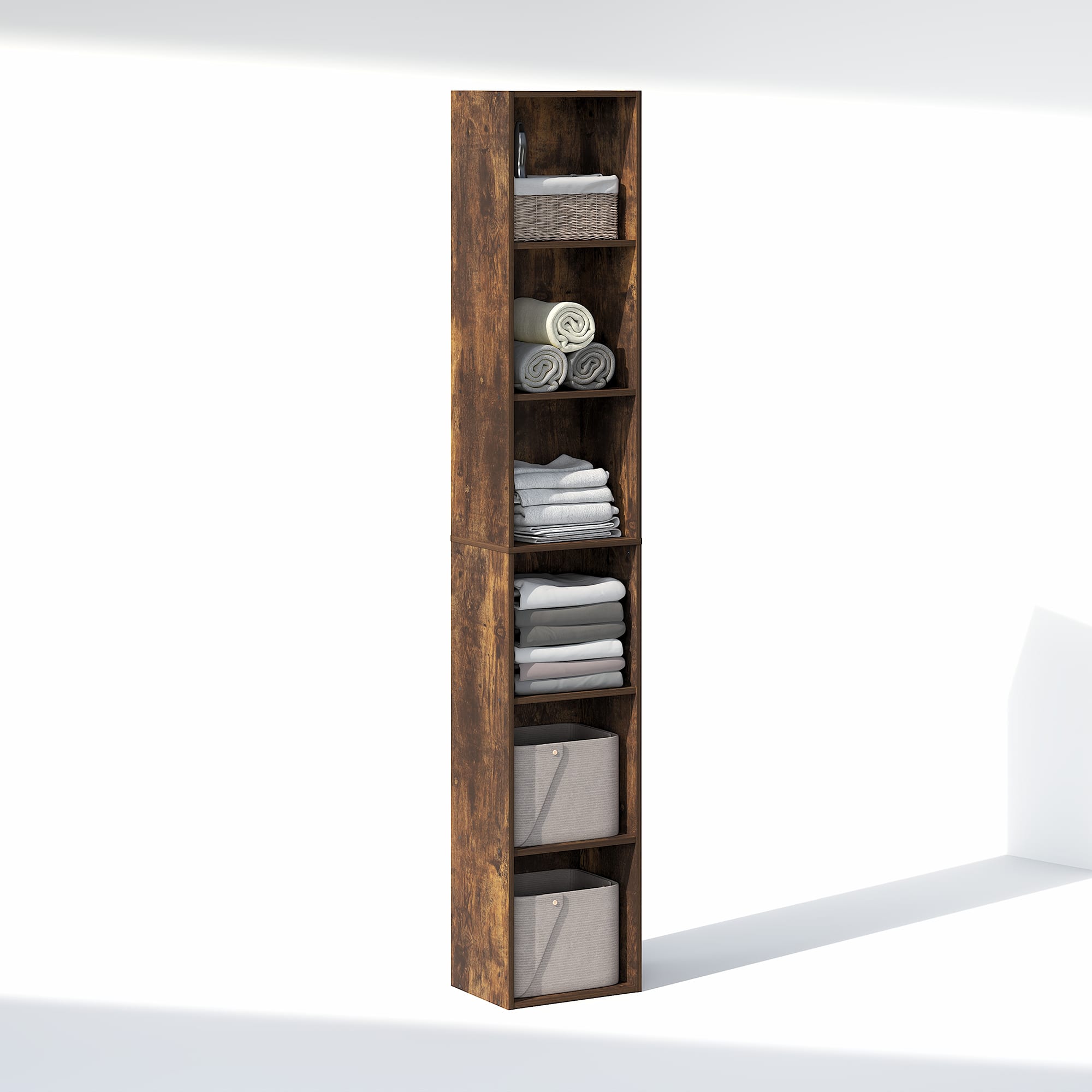 Furinno - CUBICLE Closet Organizers and Storage, Closet Organizer, Open Shelf Closet Storage, for Wardrobe, Bedroom, Living Room - Amber Pine