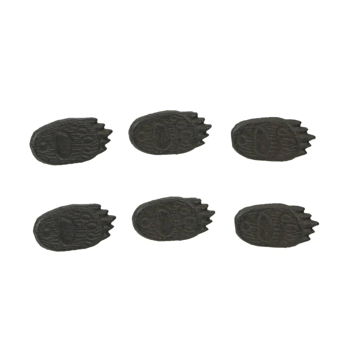 Zeckos - Set of 6 Cast Iron Animal Tracks Bear Paw Cabinet Knob Drawer Pulls Cabin Decor - Brown