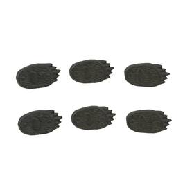 Zeckos - Set of 6 Cast Iron Animal Tracks Bear Paw Cabinet Knob Drawer Pulls Cabin Decor - Brown