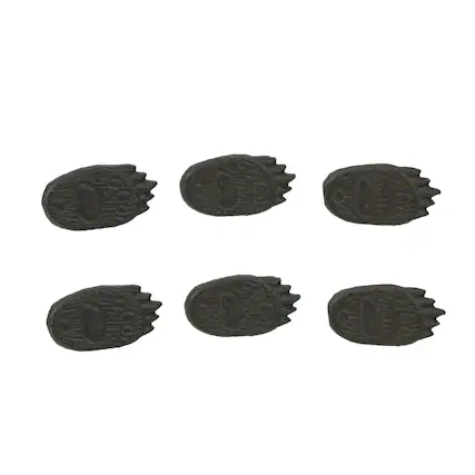 Front. Zeckos - Set of 6 Cast Iron Animal Tracks Bear Paw Cabinet Knob Drawer Pulls Cabin Decor - Brown.
