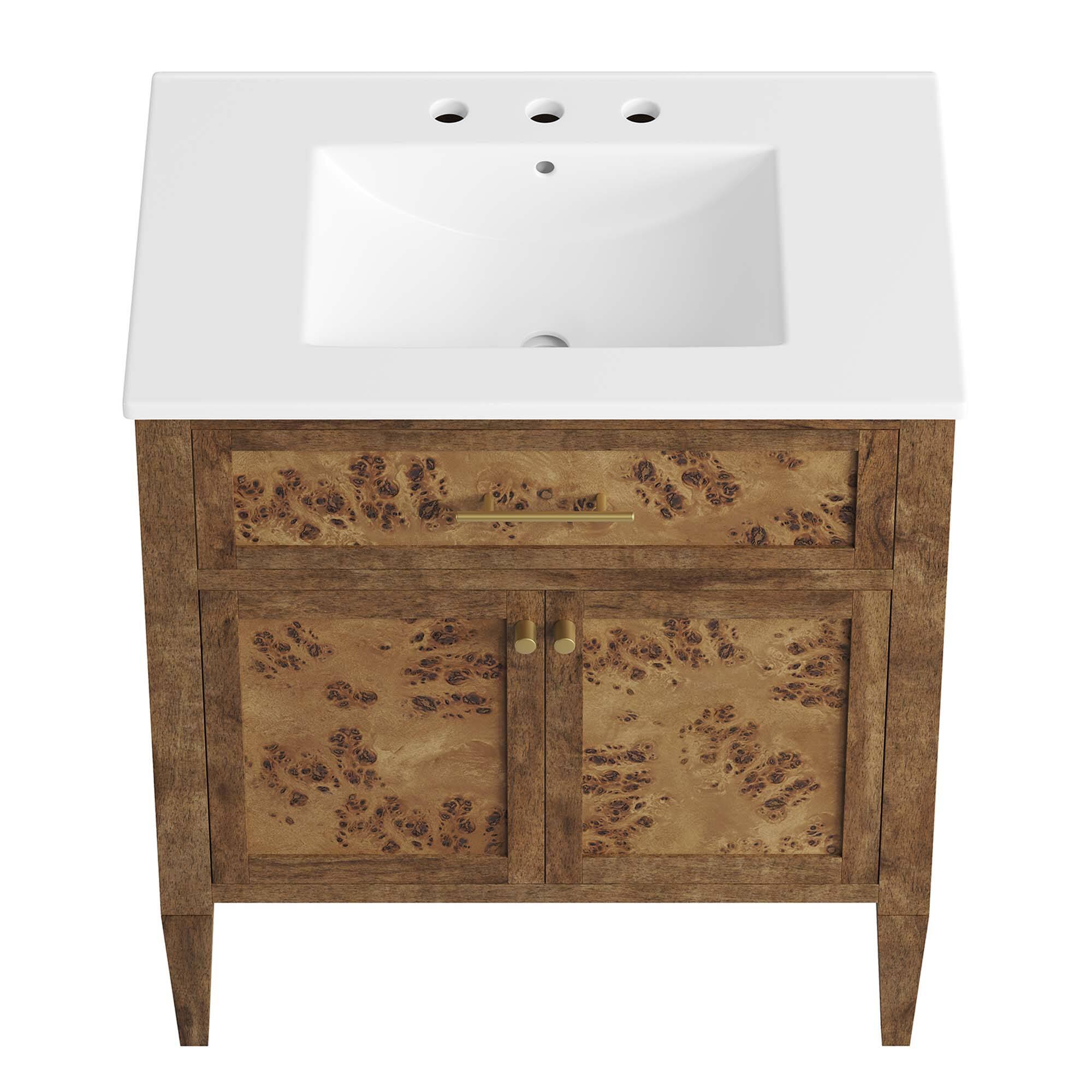 Alt View 6. Modway - Elysian Bathroom Vanity Basin Included by Modway - White Brown.