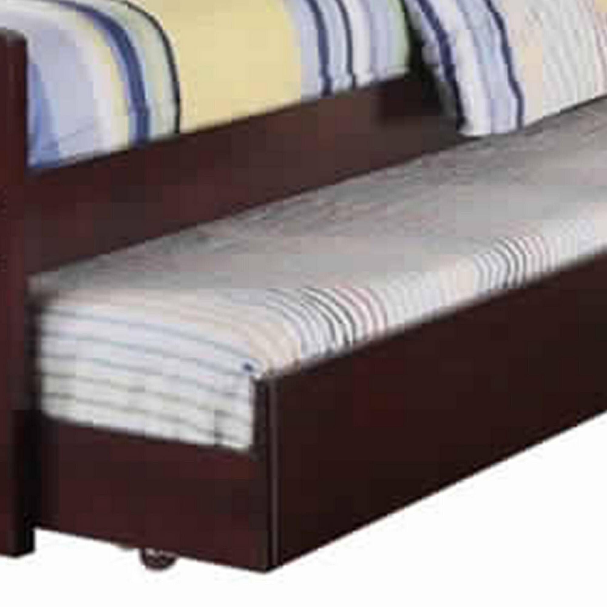 Alt View 2. Manhattan Lane - Fascinating Wooden Twin Bed With Trundle, Cherry Brown - Brown.