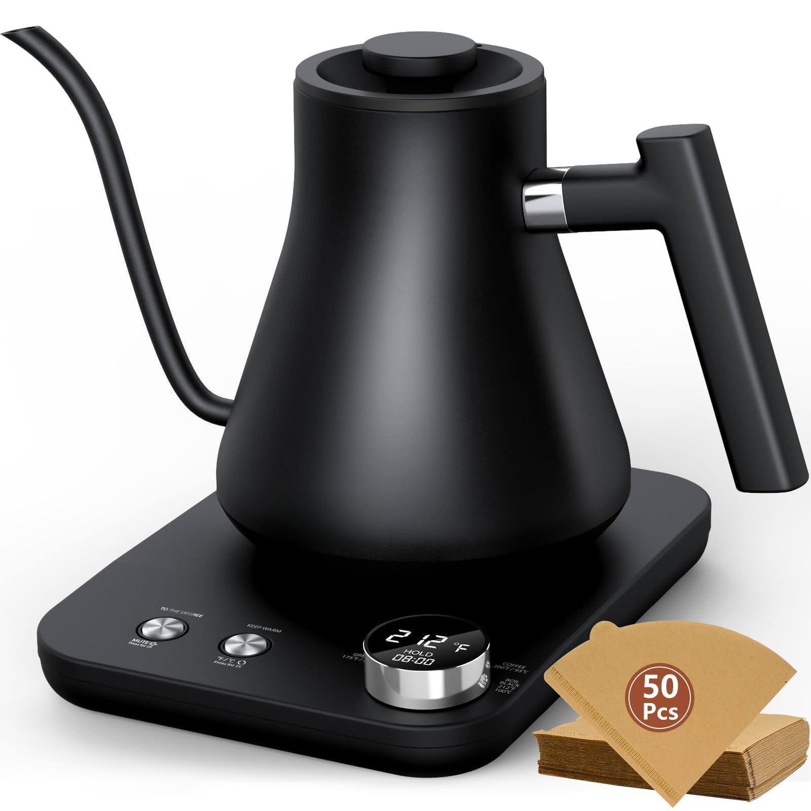 Dapper Styles Gooseneck Electric Kettle With ±1°f Temperature Control ...