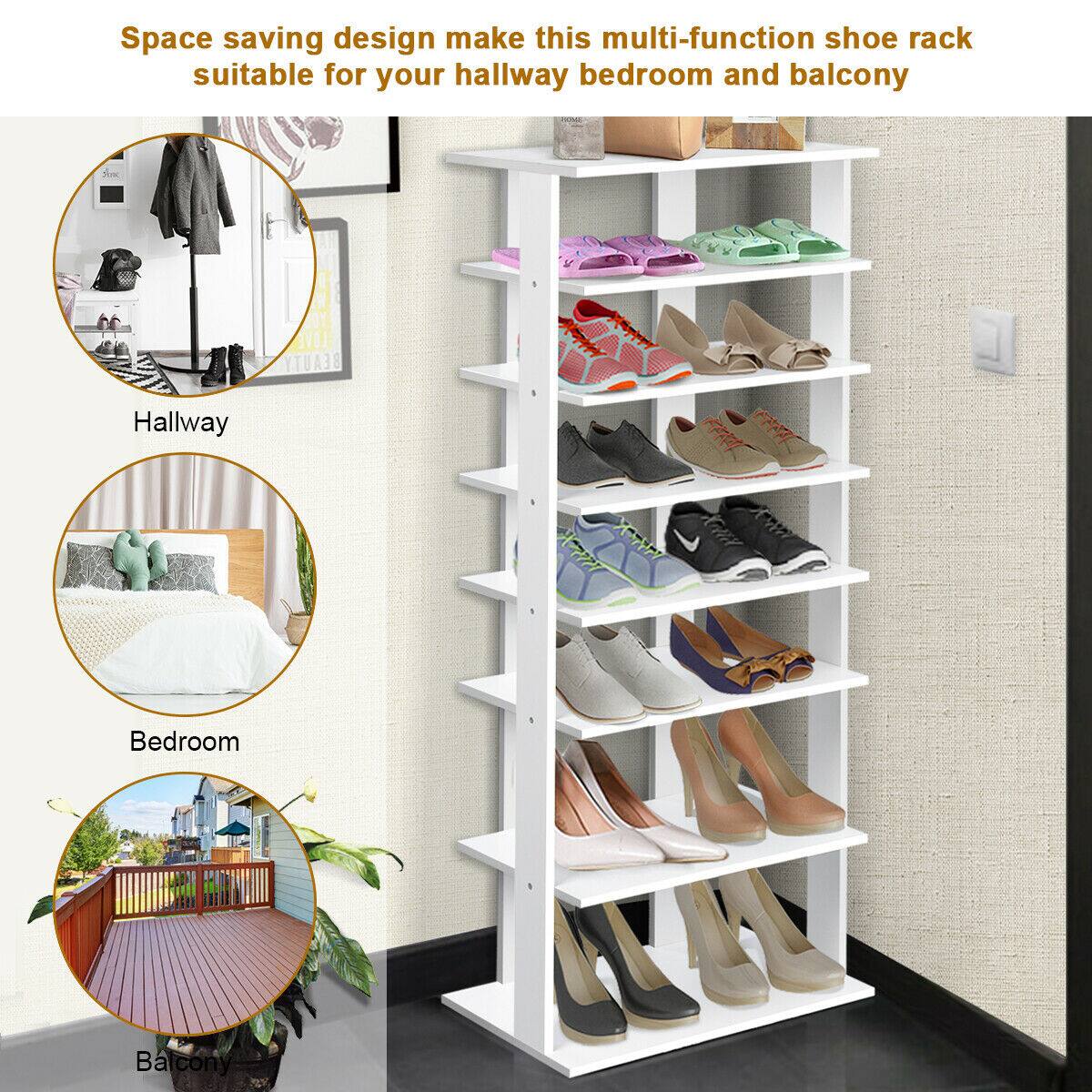 Space saving design make this multi-function shoe rack suitable for your hallway, bedroom, and balcony.

Hallway

Bedroom

Balcony