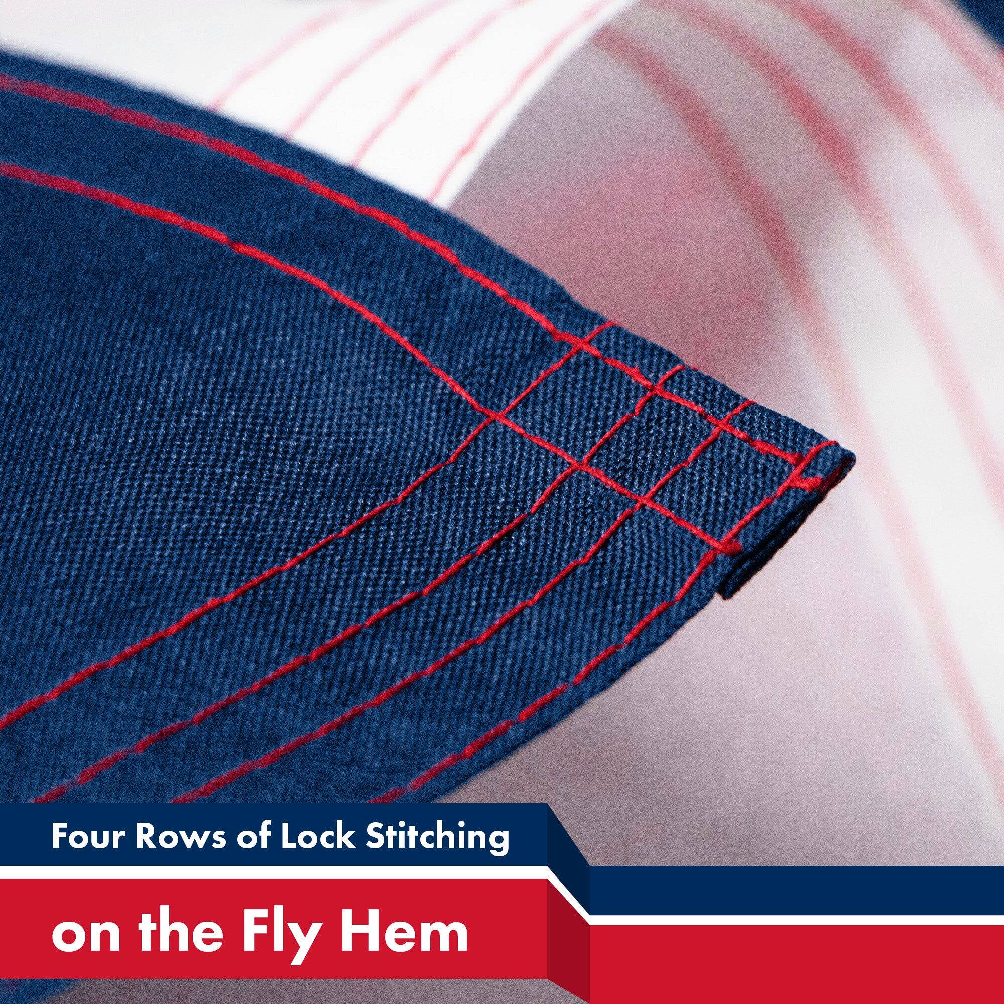 Four Rows of Lock Stitching on the Fly Hem