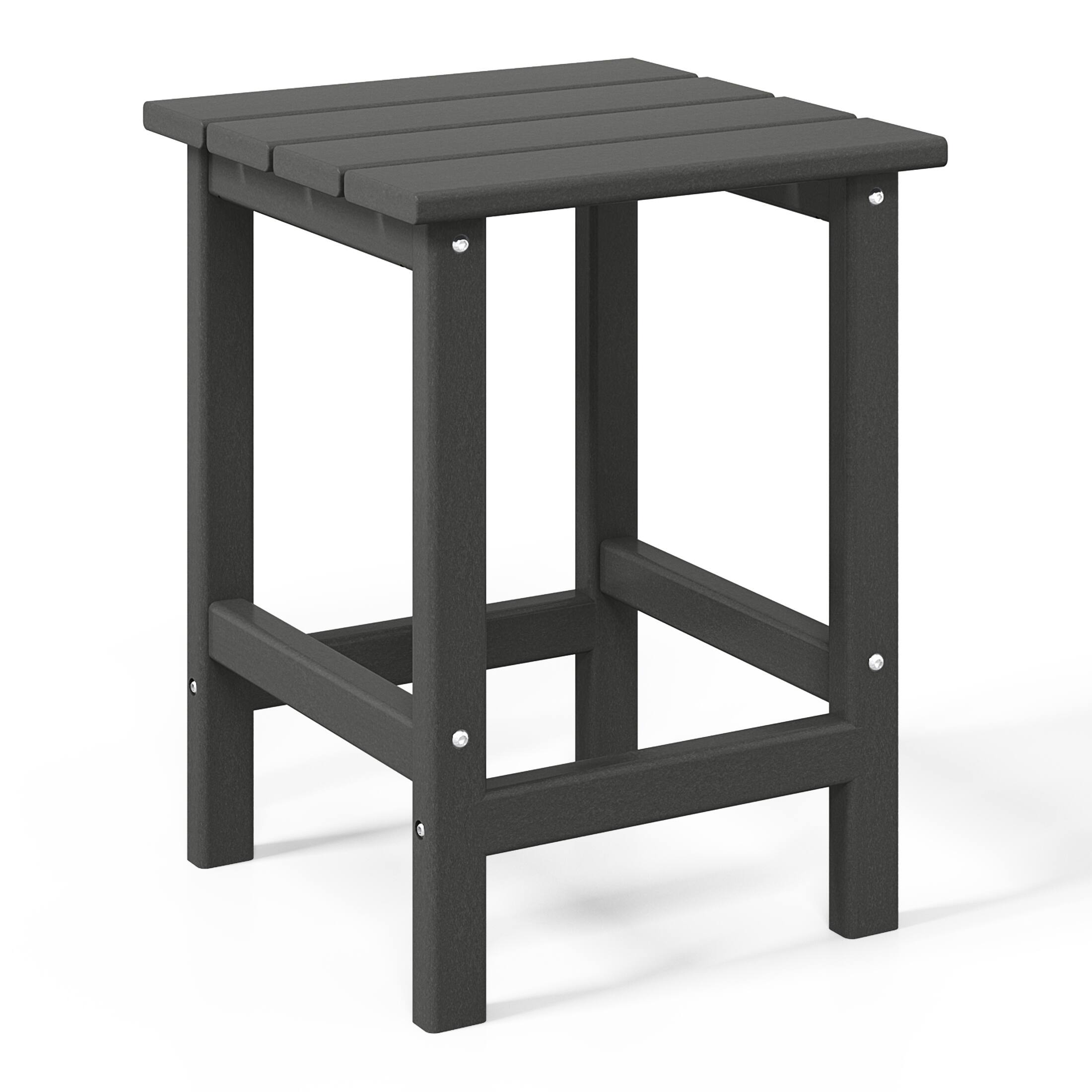 Left. WestinTrends - WestinTrends Malibu 14" square outdoor Side table for Adirondack chair - Gray.