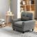 Alt View 12. Costway - Modern Upholstered Accent Chair with Sturdy Legs - Grey.