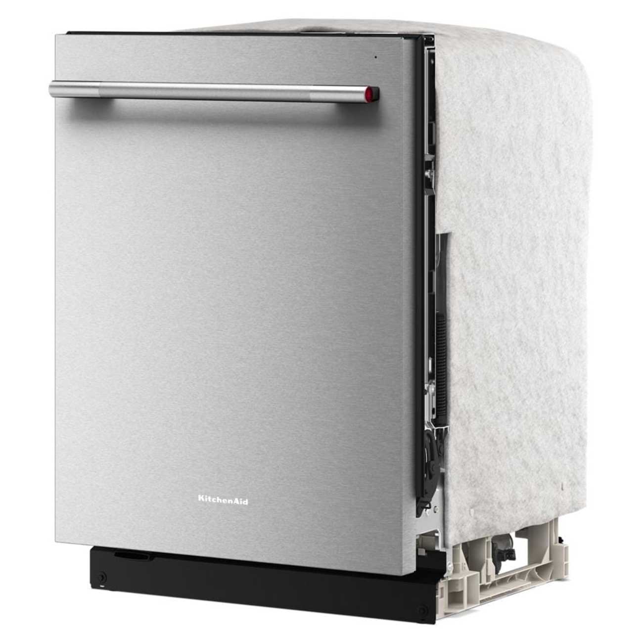 Left. KitchenAid - KitchenAid 24" Top Control Built-In Dishwasher with 360 Max Jets Third Rack, Advanced ProDry, Ultra-bright LED Lighting - PrintShield Stainless.