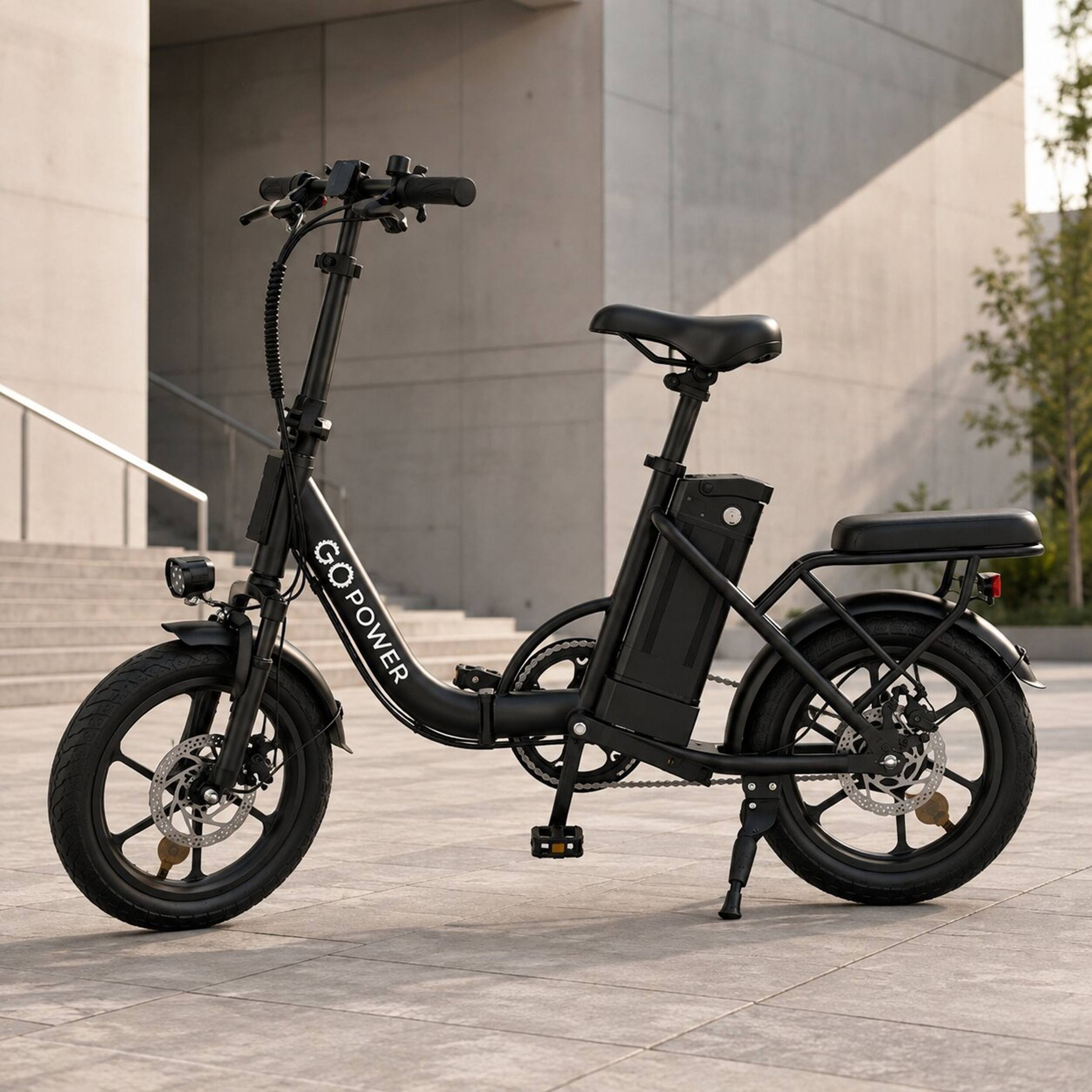 Alt View 9. GoPowerBike - GoPowerBike GoBreeze Folding Electric Bike - Black.