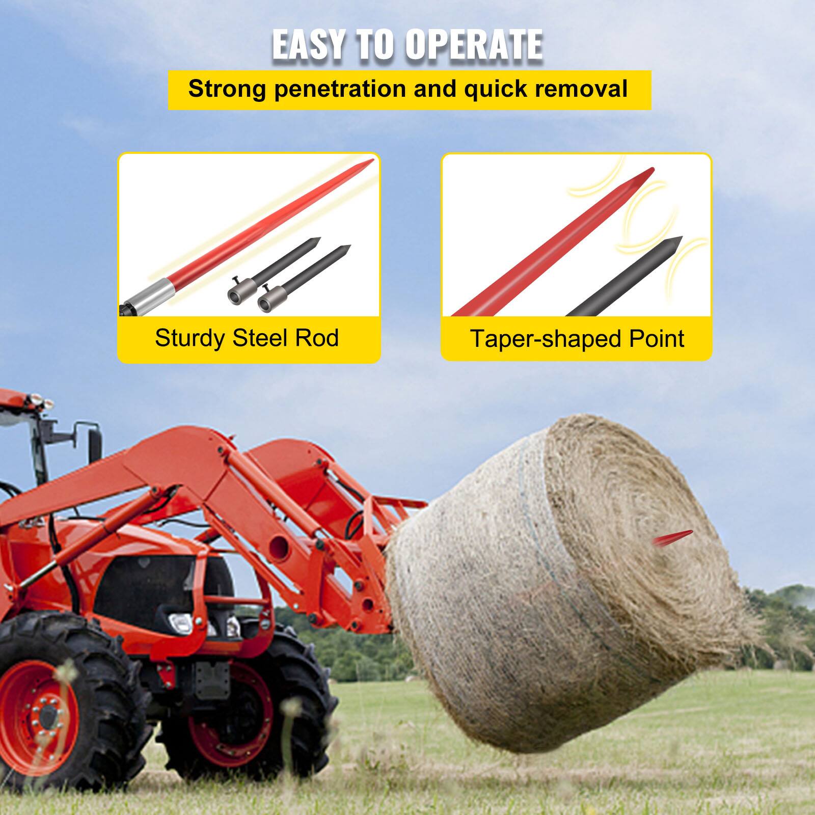 EASY TO OPERATE  
Strong penetration and quick removal  
Sturdy Steel Rod  
Taper-shaped Point