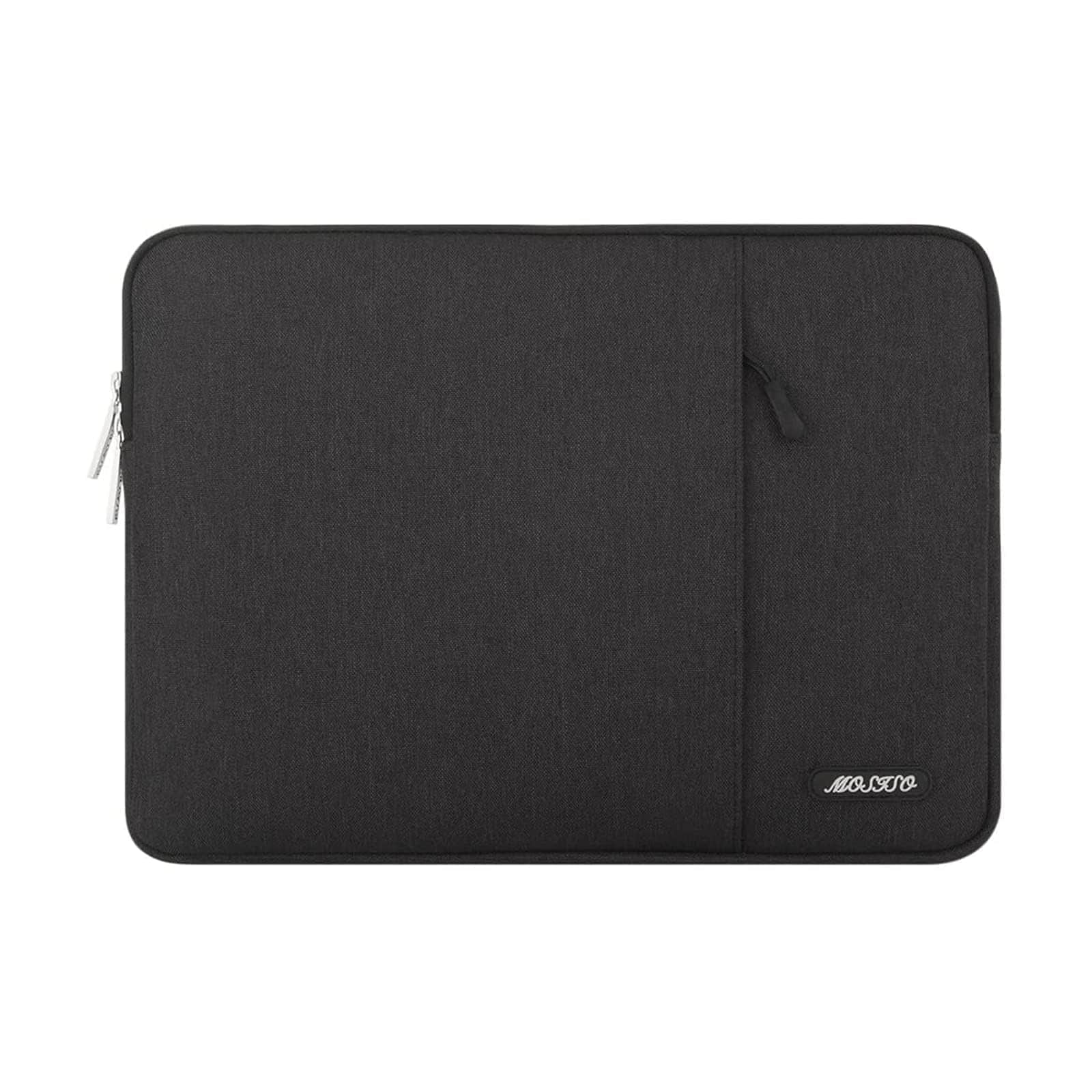mosiso - 13.3-inch Padded Vertical Laptop Sleeve with Front Pocket - Black