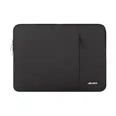 Front. mosiso - 13.3-inch Padded Vertical Laptop Sleeve with Front Pocket. - black.