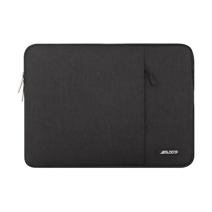 Front. mosiso - 13.3-inch Padded Vertical Laptop Sleeve with Front Pocket. - black.