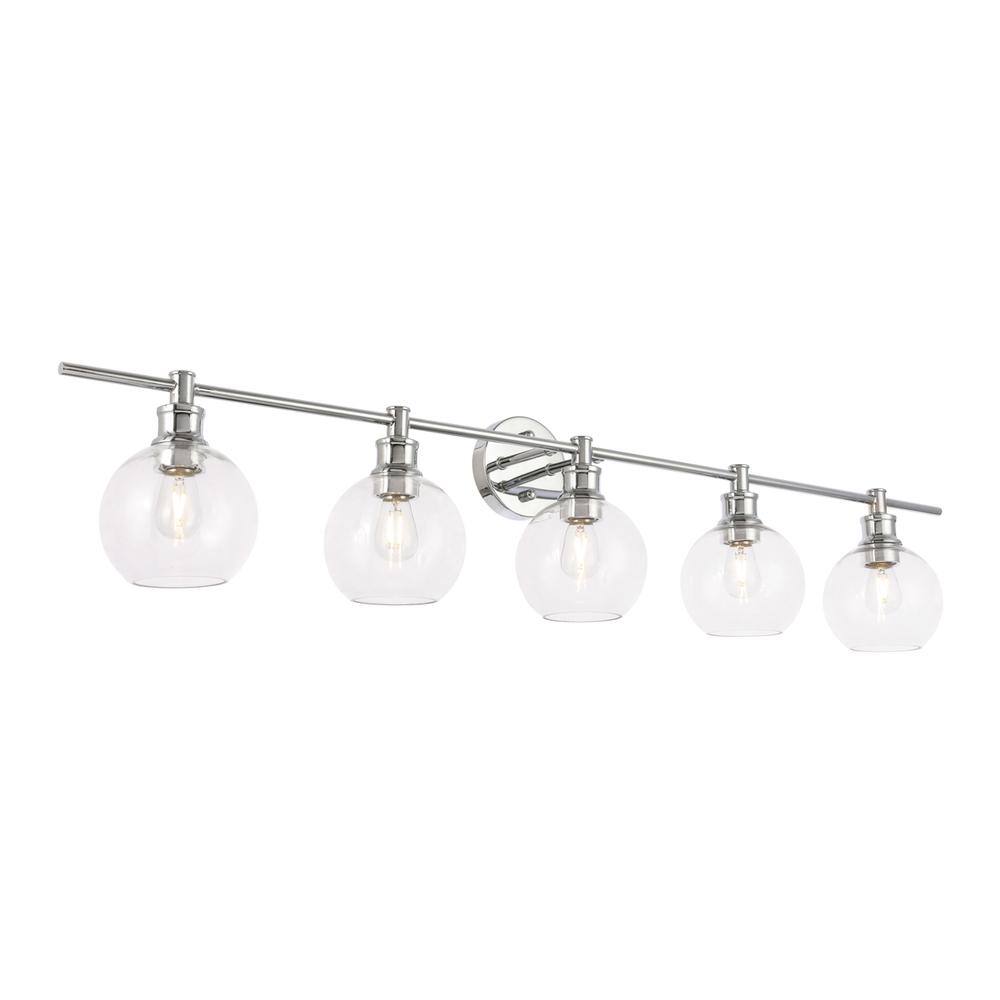 Angle. Living District - Collier 5 light Chrome and Clear glass Wall sconce - Chrome And Clear Glass.