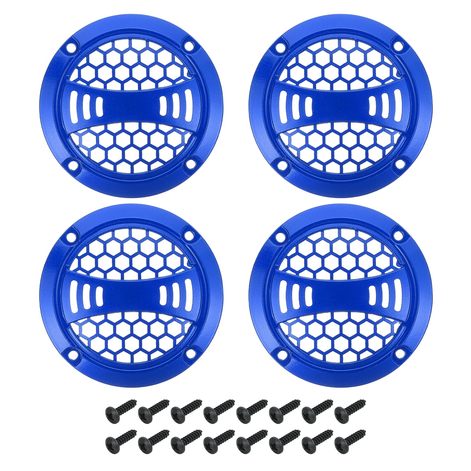 "Unique Bargains - 4pcs 2"" Speaker Grill Mesh Plastic Woofer Guard Protector Plastic Frame with Screws for Home Audio Car Speaker - Blue" price history on PriceWatchPro