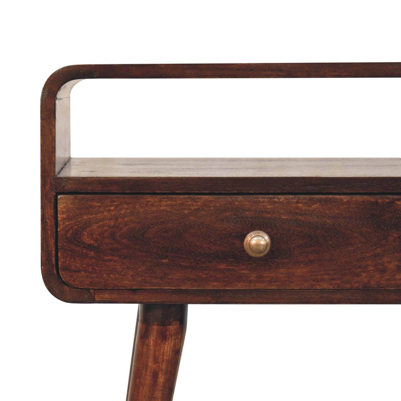 Alt View 1. Artisan Furniture - Curved California Walnut Console Table, Brown - Brown.
