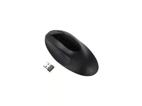 Front. Kensington - Kensington Pro Fit Ergonomic Wireless Mouse - Black (K75404WW), 8"x6"x4" - Black.