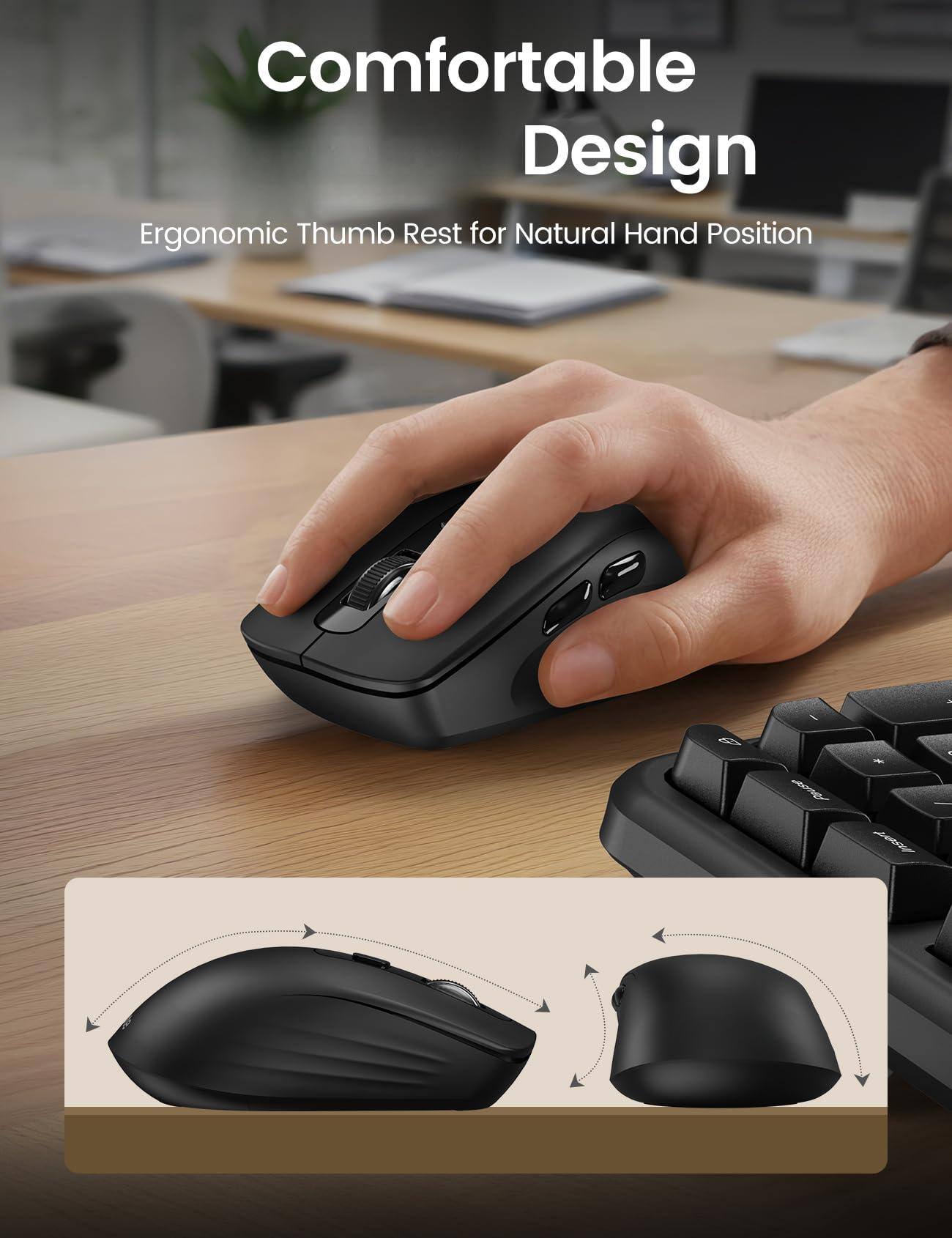 Comfortable Design  
Ergonomic Thumb Rest for Natural Hand Position