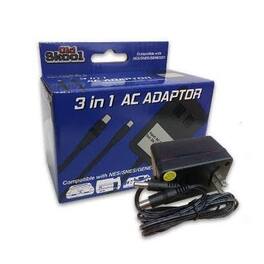 Old Skool - High Powered 3 in 1 AC Adapter - SNES / NES / Genesis 1 - Black