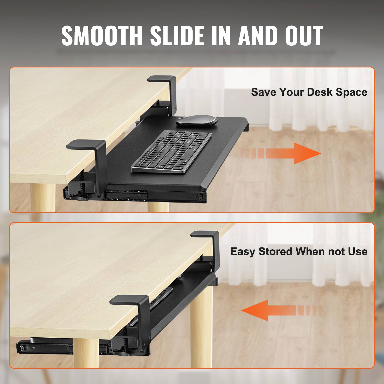 SMOOTH SLIDE IN AND OUT

Save Your Desk Space

Easy Stored When not Use