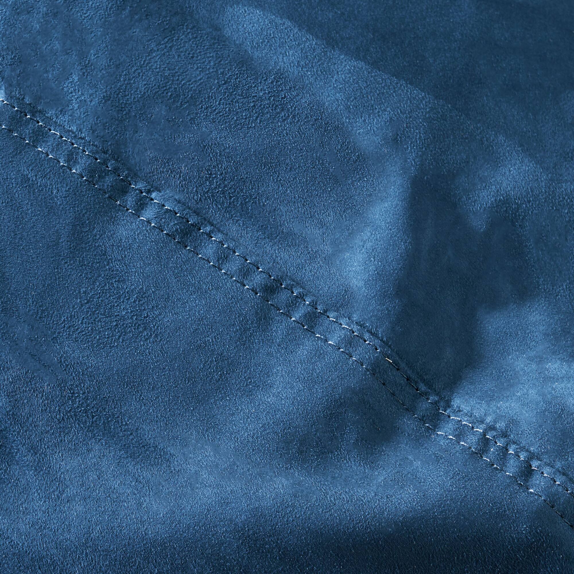 Left. GOODSILO - Premium Suede Cylindrical Bean Bag Chair for Ultimate Comfort and Style in Contemporary Living Spaces - Blue Solid.