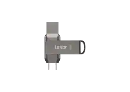 Lexar - 64GB JumpDrive Dual Drive D400, USB 3.2, 130MB/s Read, Compatible w/ Android, Mac, iPhone 15/16/17, Photo Backup - Titanium