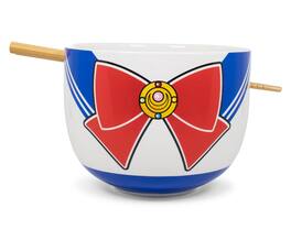 Just Funky - Sailor Moon Japanese Dinnerware Set | 16-Ounce Ramen Bowl, Chopsticks - Blue
