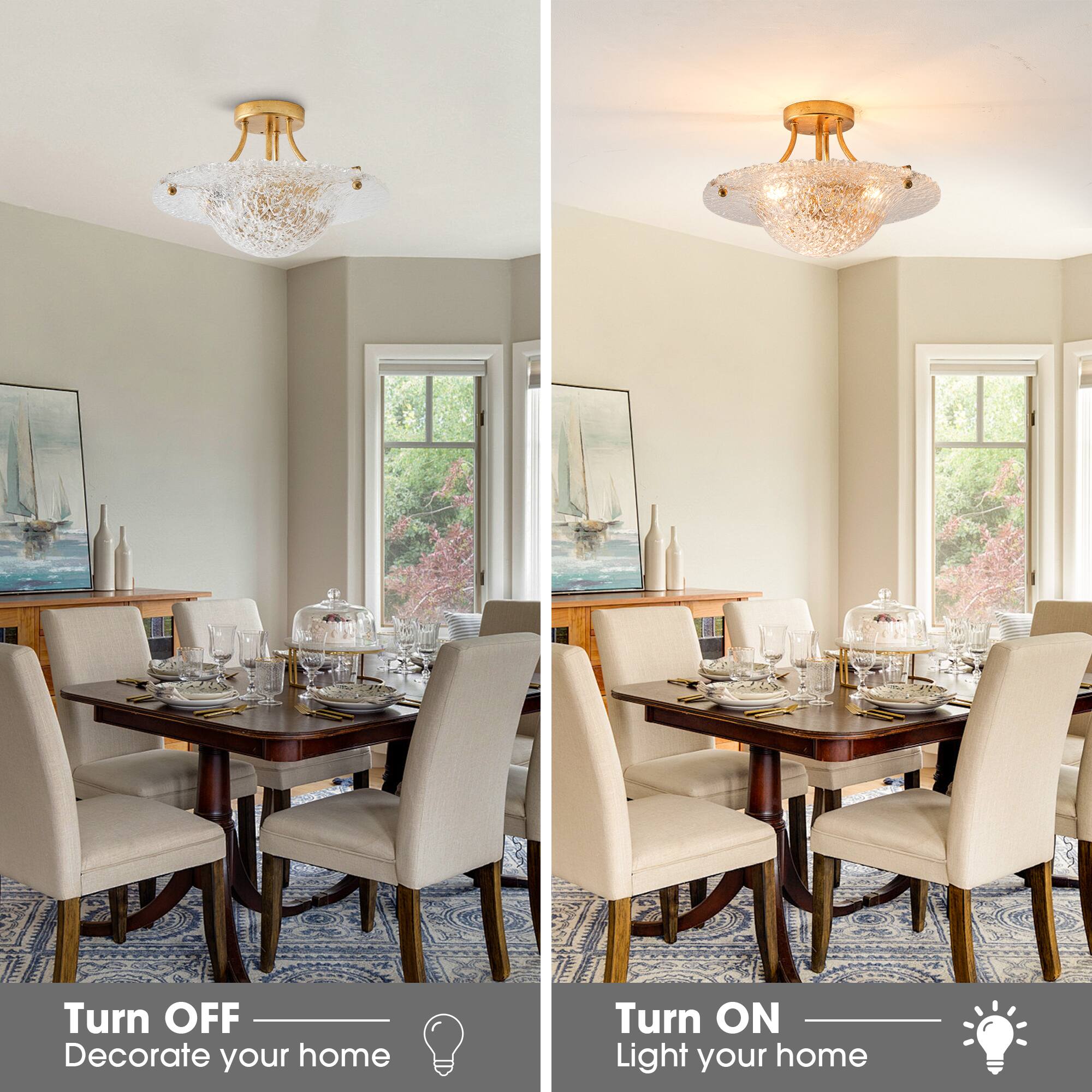 Turn OFF  
Decorate your home

Turn ON  
Light your home