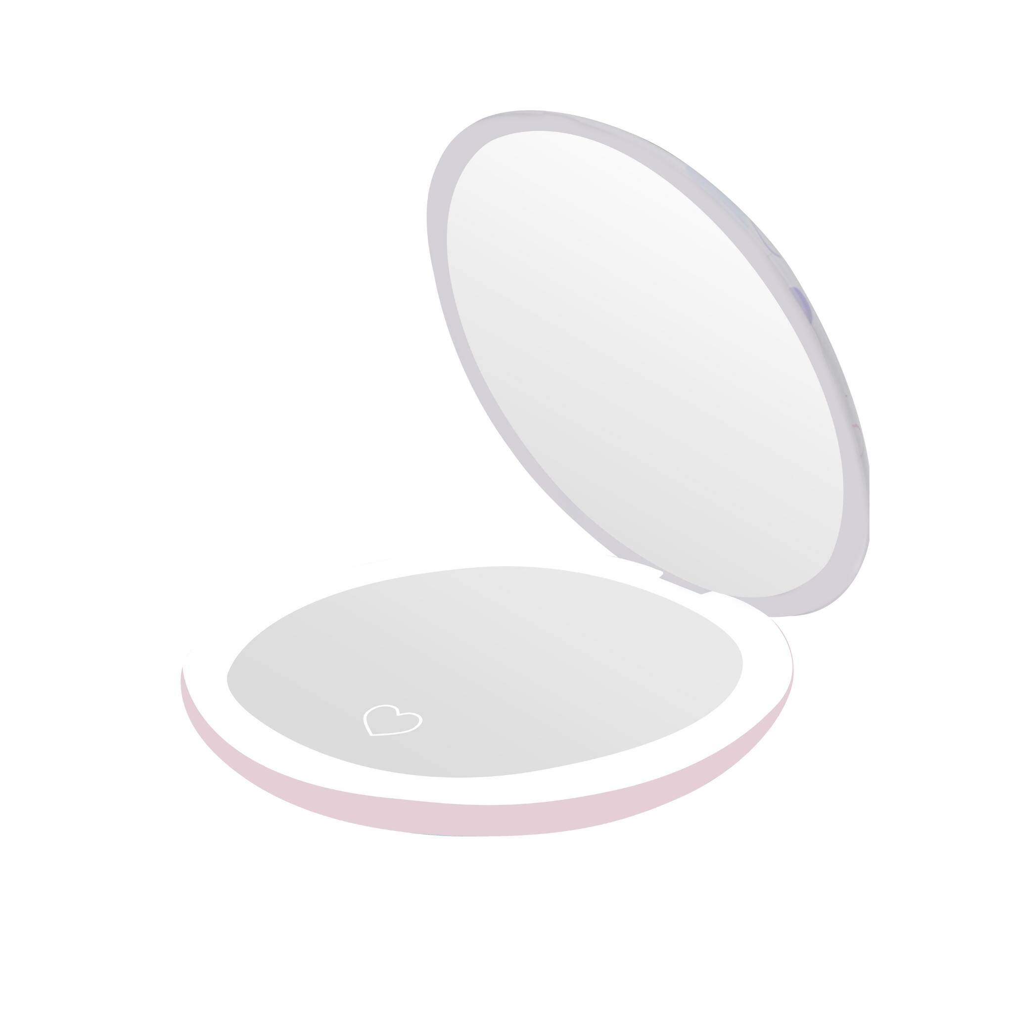 Angle. Impressions Vanity Co. - Stitch "Head In The Clouds" Rechargeable LED Compact Mirror - White.