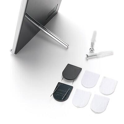 Alt View 4. Deflecto - Superior Image Horizontal Nameplate Holder, Desktop/Wall Plastic - Silver/Black.