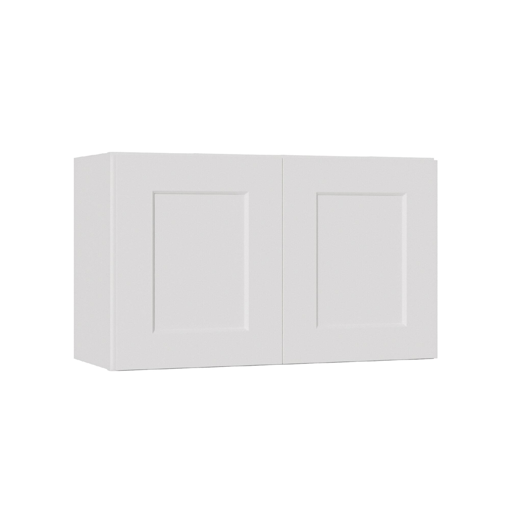 Alt View 5. Boyel Living - White Shaker Wall Cabinet with RTA 30-in L x 12-in W x 18-in H for Kitchen Bathroom Laundry Garage - White.