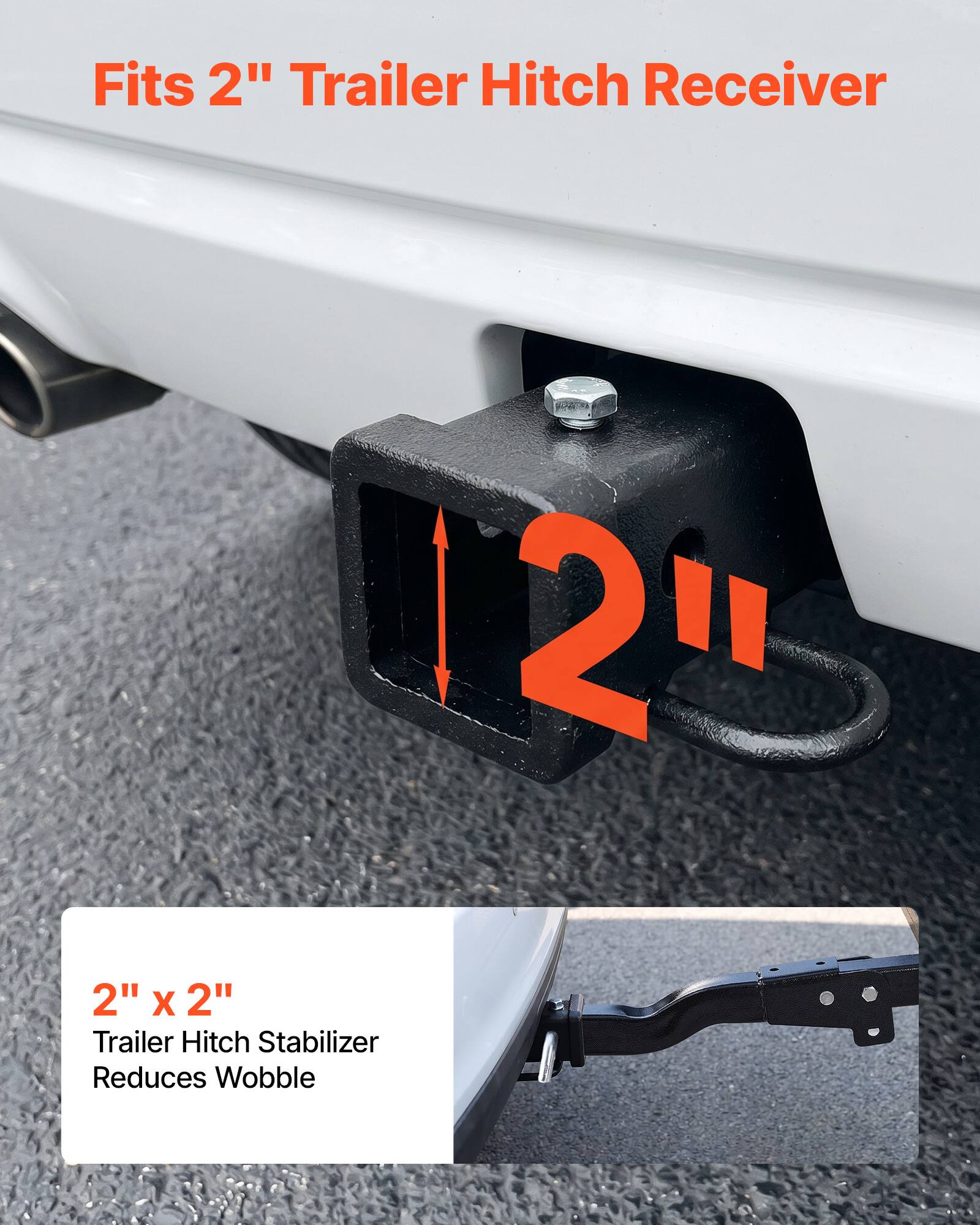 Fits 2" Trailer Hitch Receiver

2" x 2" Trailer Hitch Stabilizer Reduces Wobble