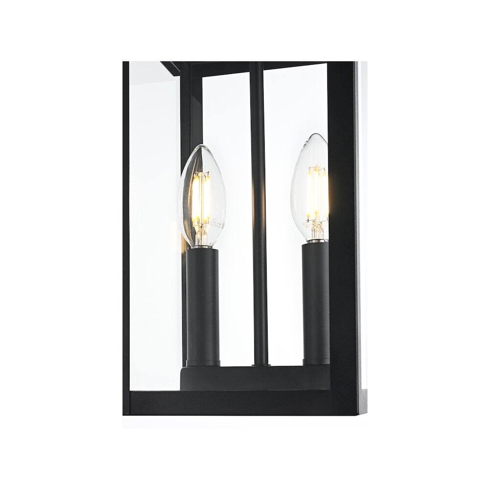 Alt View 2. Elegant Lighting - Venango 7 inch Outdoor Pendant in Black - Black.