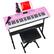 Front. Best Choice Products - Best Choice Products 61-Key Beginners Electronic Keyboard Piano Set w/ LED, 3 Teaching Modes, H-Stand, Stool - Pink - Pink.