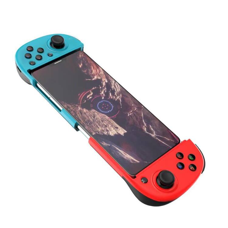 Front. Cluzine - Universal Scalable Gaming Controller with Wired Connection for Multiple Devices - Red Blue.