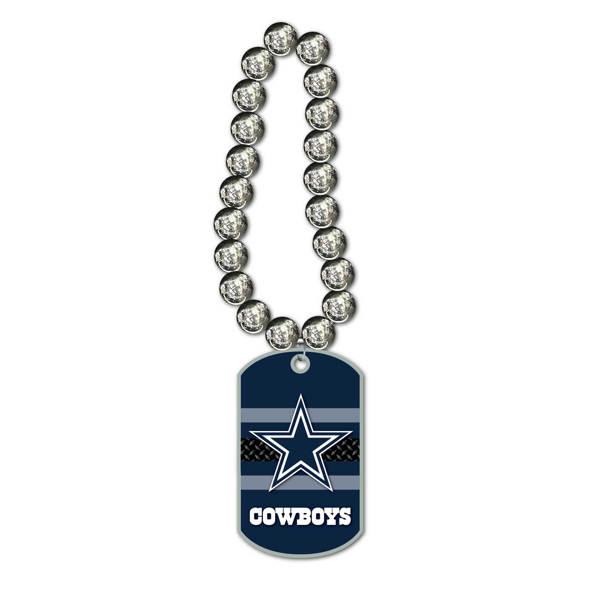 Front. MOJO - Dallas Cowboys Jumbo Dog Tag Necklace - Silver.
