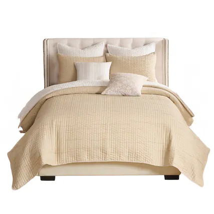 Front. Greenland Home Fashions - Greenland Home Fashions Homestead 100% Woven Polyester Jacquard 2-Piece Twin/XL Coverlet Set Natural - Natural.