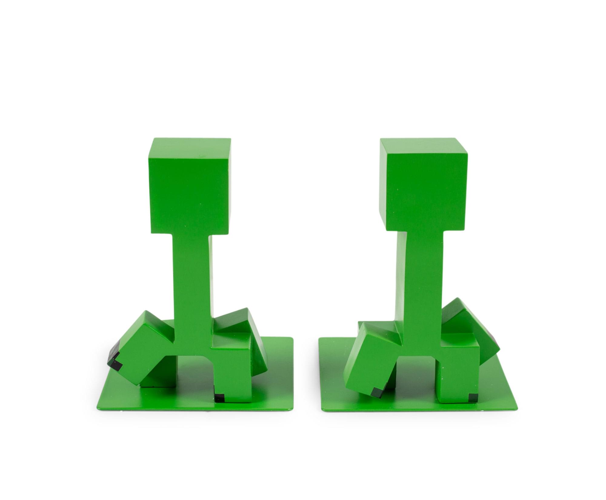 Alt View 1. Ukonic - Minecraft 6-Inch Creeper Bookends  | Set of 2 - Green.