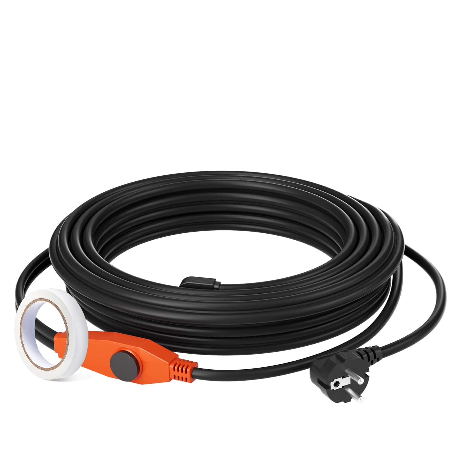 VEVOR - Pipe Heating Cable, 60FT 7W/FT Heat Tape for Pipes with Built-in Thermostat, Water Pipe Heat Cable Protects PVC Hose - Black;Orange price history on PriceWatchPro