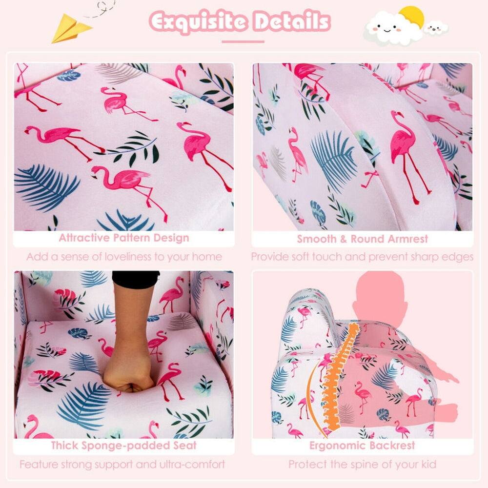 Exquisite Details

- Attractive Pattern Design
  - Add a sense of loveliness to your home

- Smooth & Round Armrest
  - Provide soft touch and prevent sharp edges

- Thick Sponge-padded Seat
  - Feature strong support and ultra-comfort

- Ergonomic Backrest
  - Protect the spine of your kid