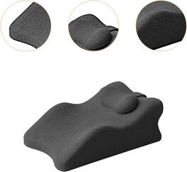 MOOSOO - Face Down Prone Pillow-Memory Foam Wedge for Stomach Sleeping, Reading & Neck Pain Relief, Breathable Removable Cover - Dark Gray