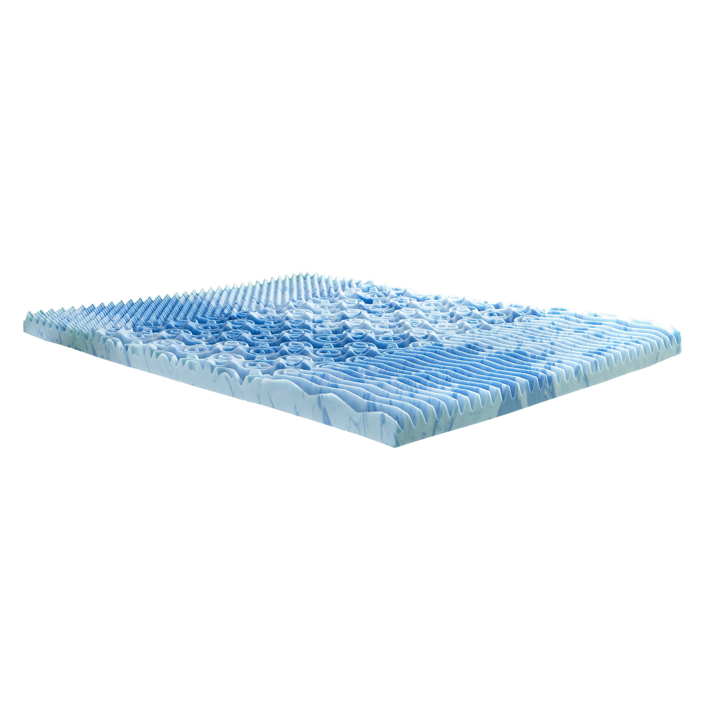 Alt View 3. Nautica - Nautica Home 3 Inch GelLux Memory Foam Cooling Mattress Topper Twin XL - WHITE/BLUE.