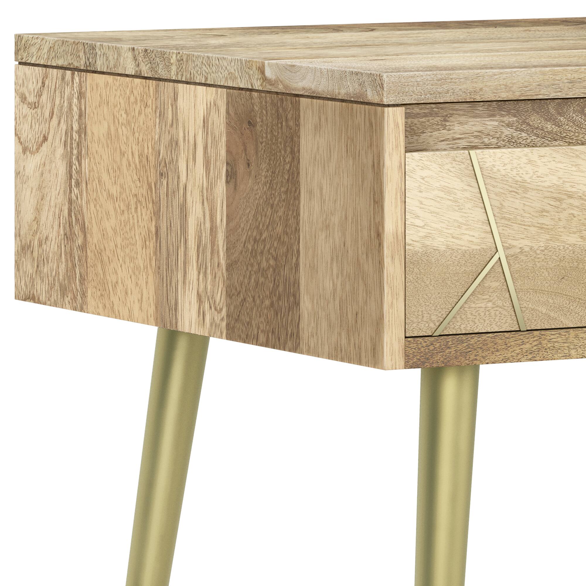 Alt View 7. Simpli Home - Jager Mid Century - Contemporary 22 inch Wide Metal Side Table in Natural - Natural.