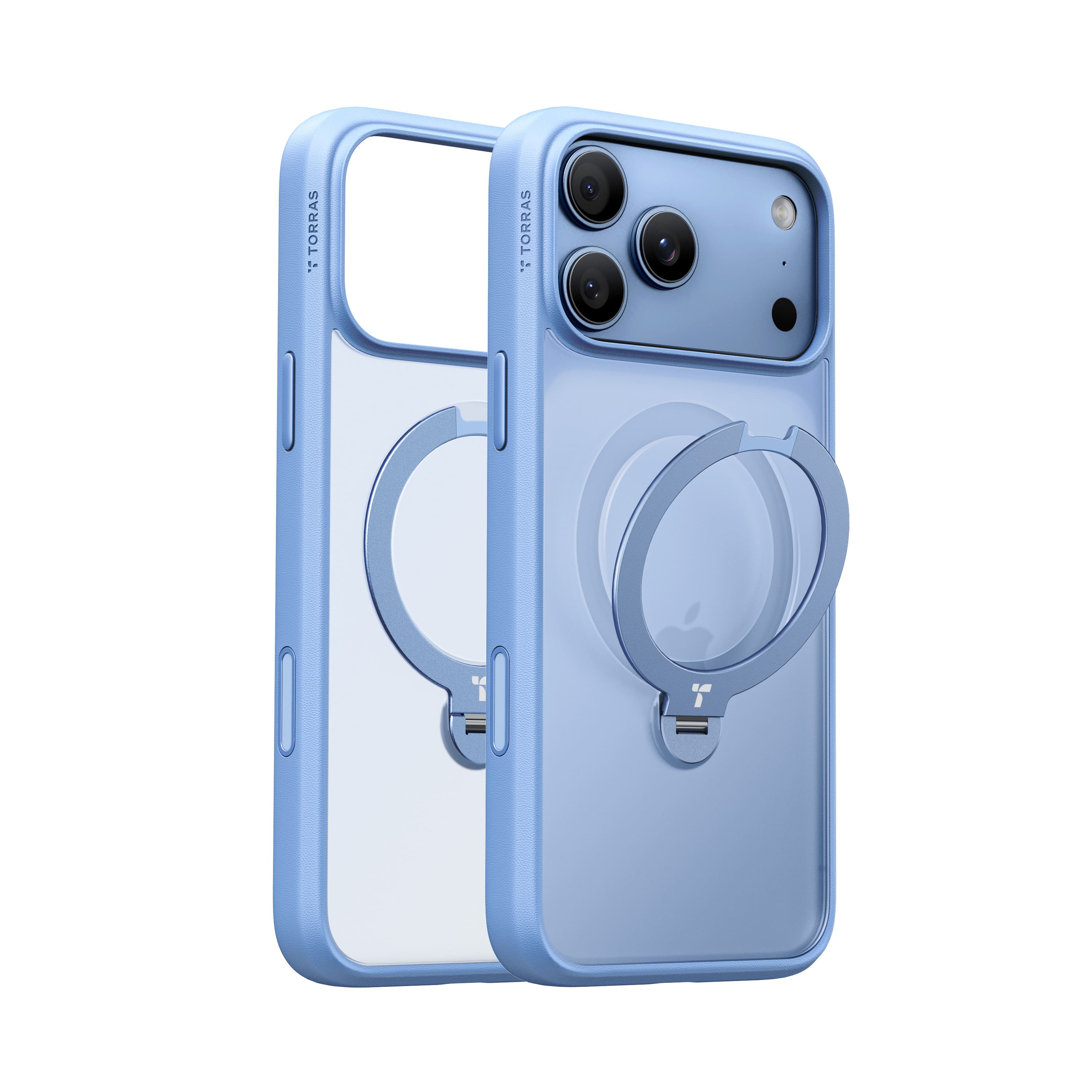 TORRAS - Ostand Q3 Spin - Military-Grade Magnetic Rotatable Case, 90° Adjustable Stand & MagSafe for iPhone 18 Pro - Blue