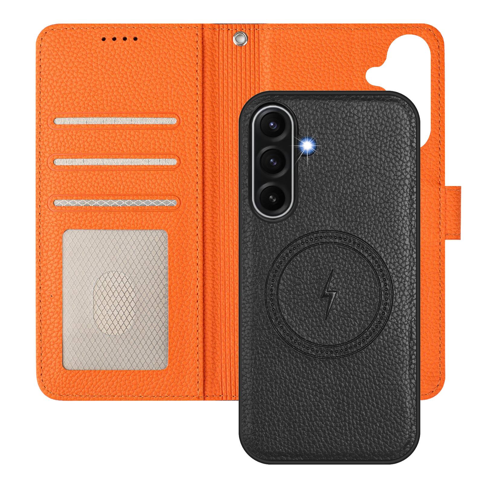 Alt View 3. Dteck - Magnetic Detachable 2-in-1 Wallet Case for Samsung Galaxy A17 5G,PU Leather Flip Cover with Card Slots & Wrist Strap - Black.