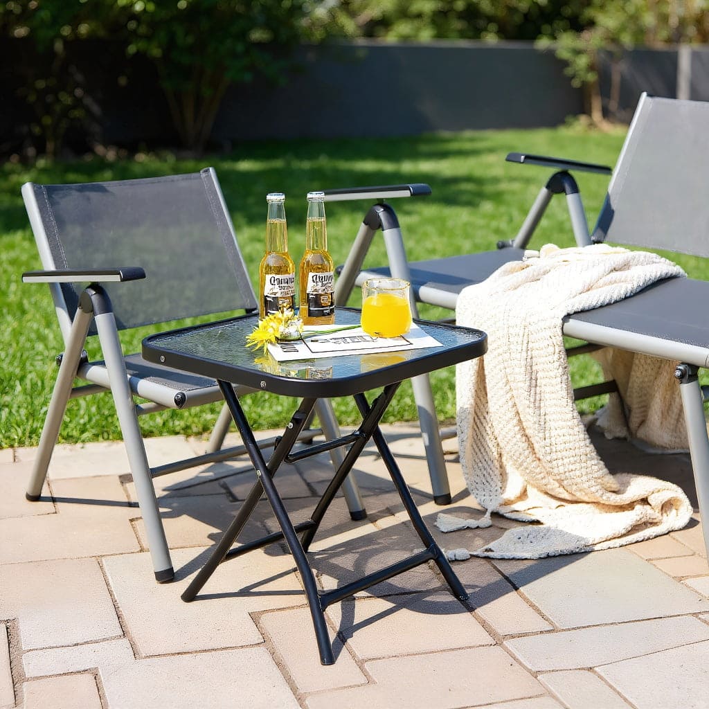 Kadyn - 18 Inch Square Patio Bistro Table with Rustproof Frame,Patio Dining Table for Outside Patio, Metal - Black