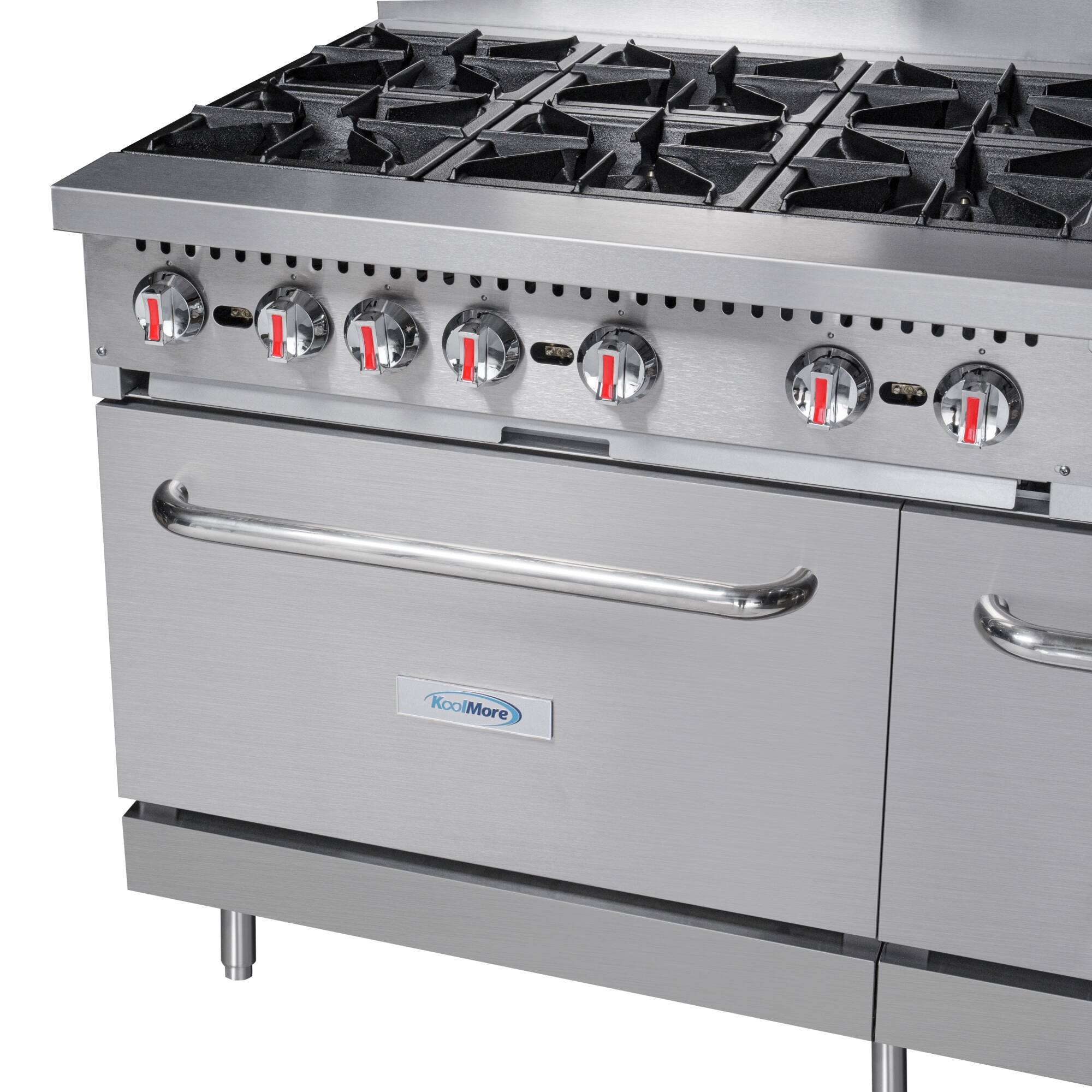 Alt View 6. Koolmore - 60 in. 10 Burner Commercial LP Range with Oven in Stainless-Steel (KM-CR60-LP) - Stainless Steel.