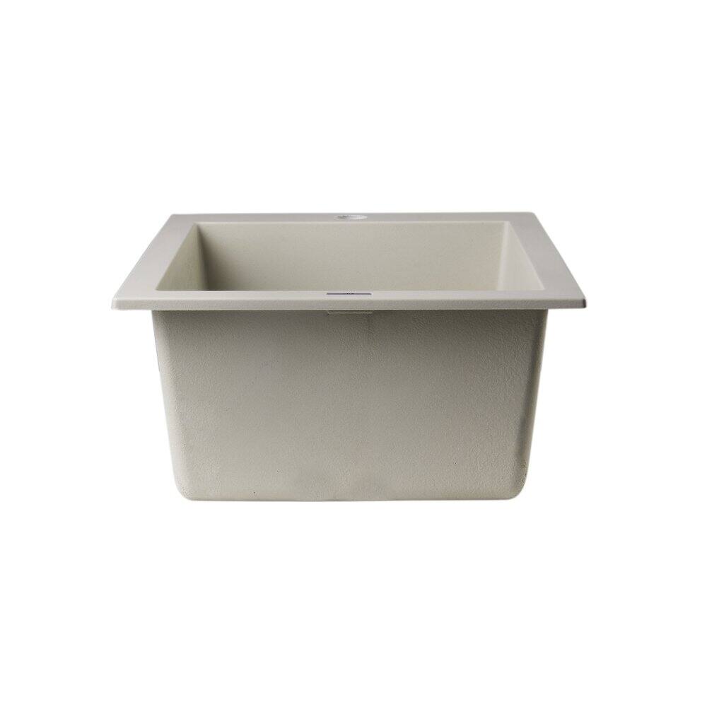 Alt View 5. Alfi - ALFI brand Biscuit 17 Drop-In Rectangular Granite Composite Kitchen Prep Sink - Beige.
