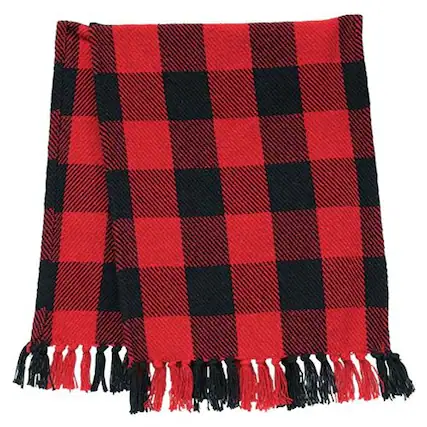 Front. BreeBe - Red & Black Buffalo Check Runner 72" - Red & Black.
